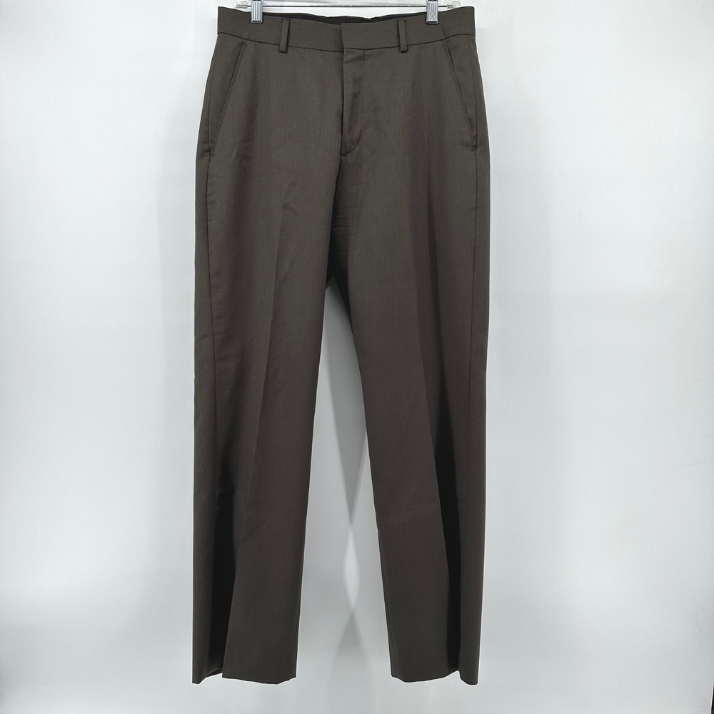 Banana Republic Mens 100% Wool Tailored Dress Pants Brown Heather 31x30